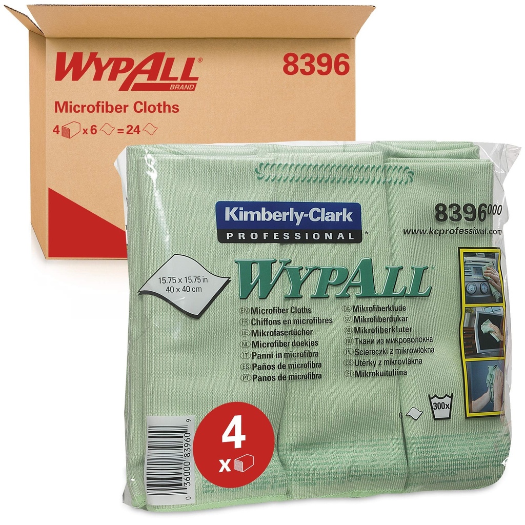 Bayetas De Microfibra Wypall  Interplegadas Verde