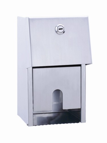 DISPENSADOR DE PAPEL HIGIÉNICO DOBLE ACERO MATE
