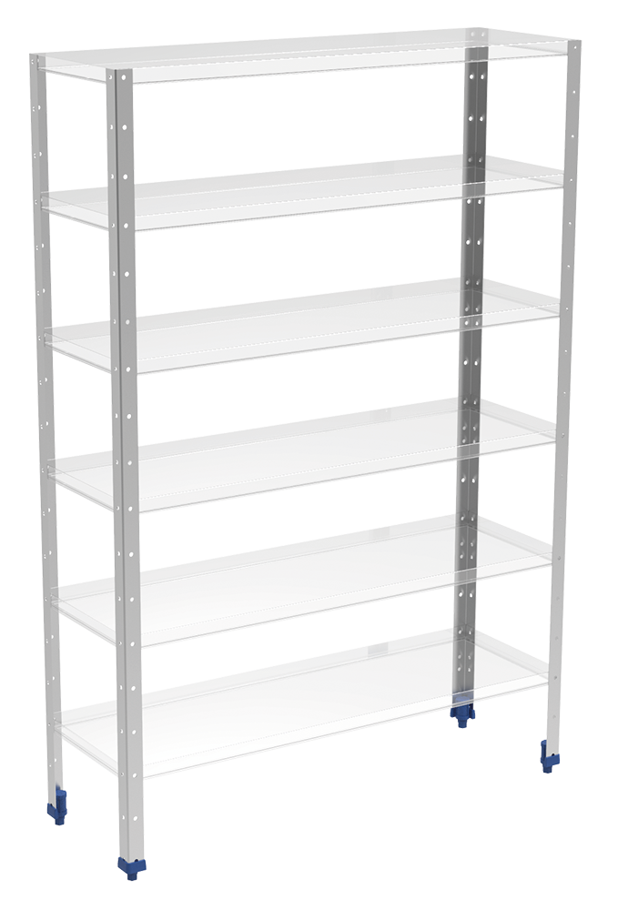 Soporte inox vertical para estantería modular