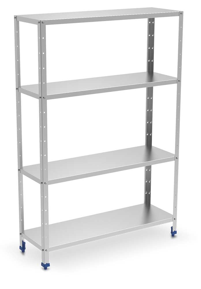 [910060602] Estantería inox de 4 niveles con estantes de 1,5 mm de espesor