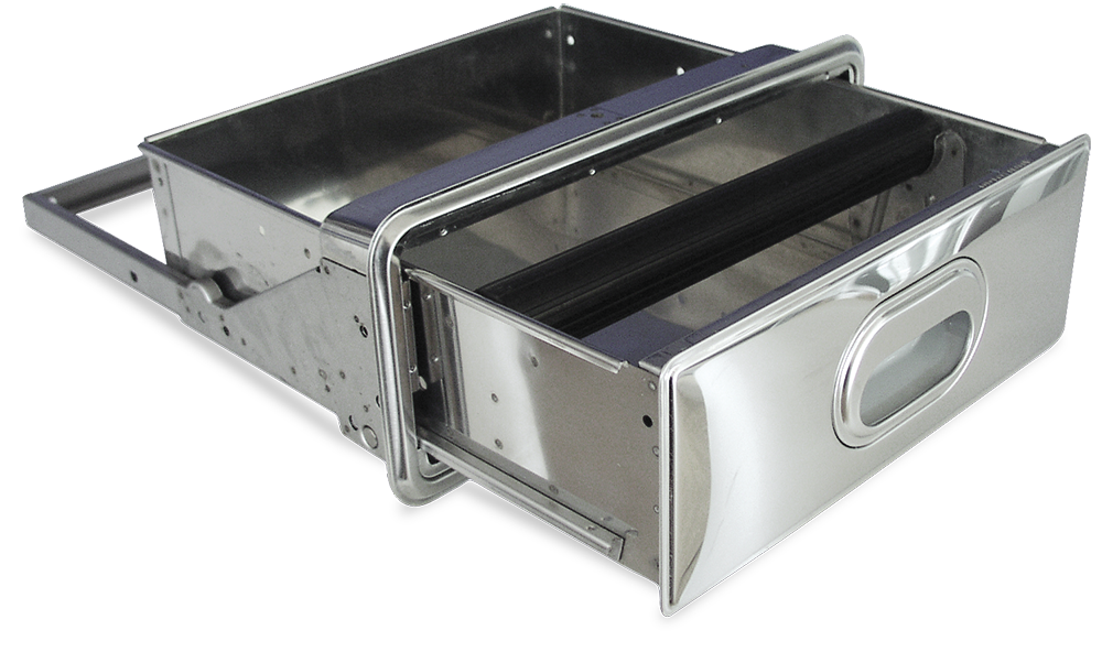 Calaix *inox amb accessori cafè acoblat a prestatgeria *inox d'ample 600 mm