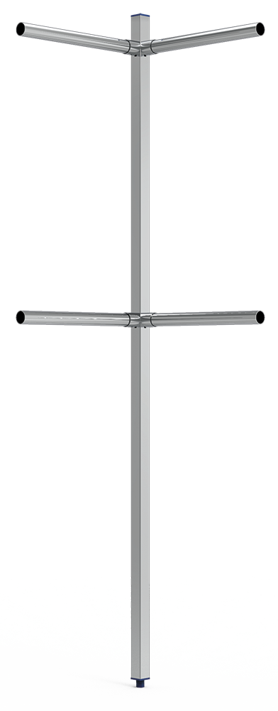 [020804] Columna de esquina inox para estructura de cámara de tubo