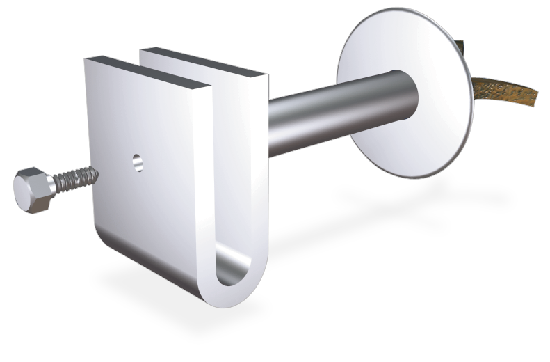 Soporte recto inox de pletina para recibir