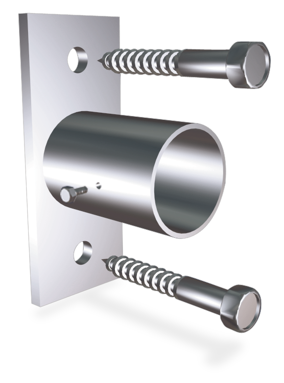 Soporte inox lateral a atornillar para tubos