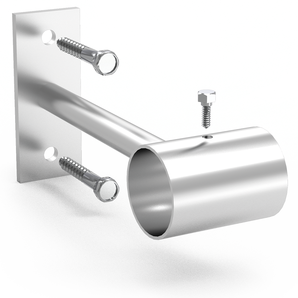 Soporte recto inox de tubo para atornillar