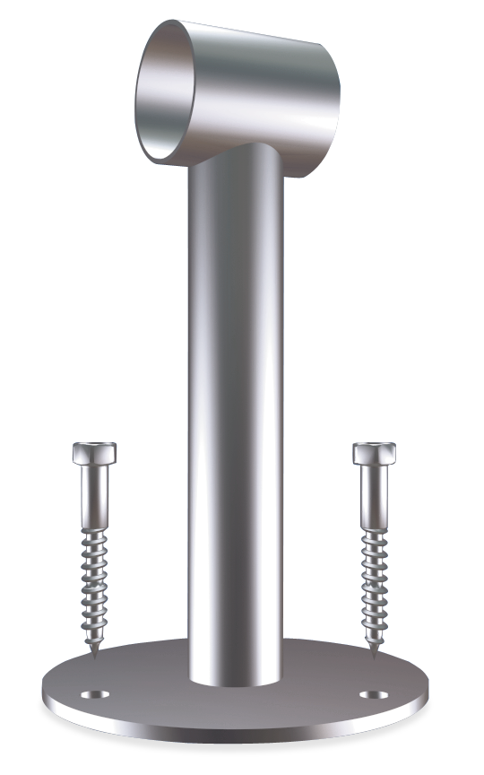 Soporte inox central para protección anti choques