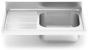 Fregadero inox para acoplar a mueble serie 700 1 cubeta 1 escurridor izquierda
