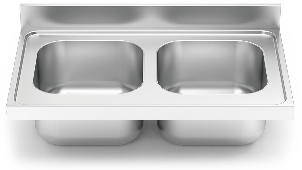 [452624] Fregadero inox para acoplar a mueble serie 700 2 cubetas