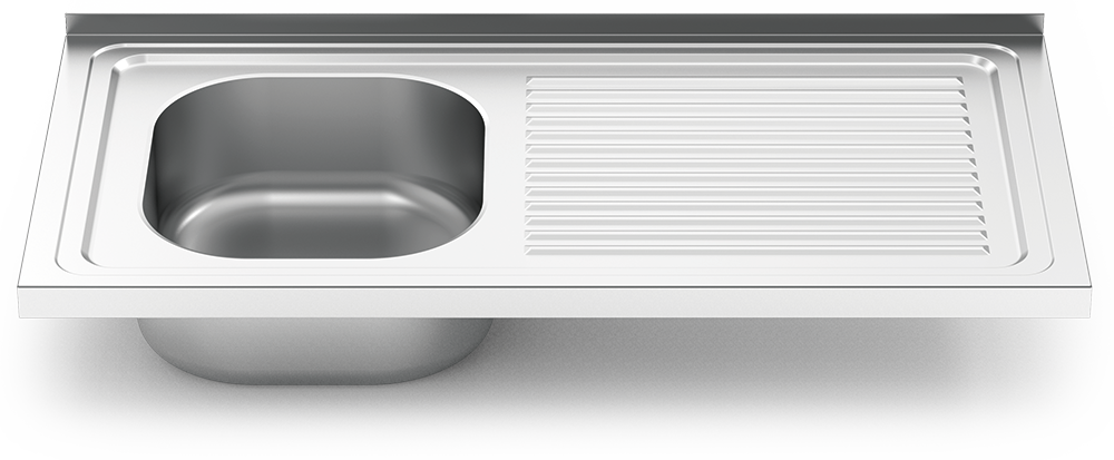 [450616] Fregadero inox para acoplar a mueble serie 500 1 cubeta 1 escurridor derecha