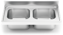Fregadero inox para acoplar a mueble serie 600 2 cubetas