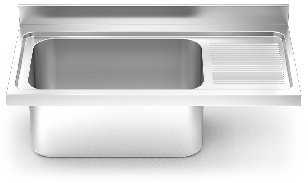 [453602] Fregadero inox para acoplar a mueble serie 700 1 cubeta gran capacidad 1 escurridor derecha