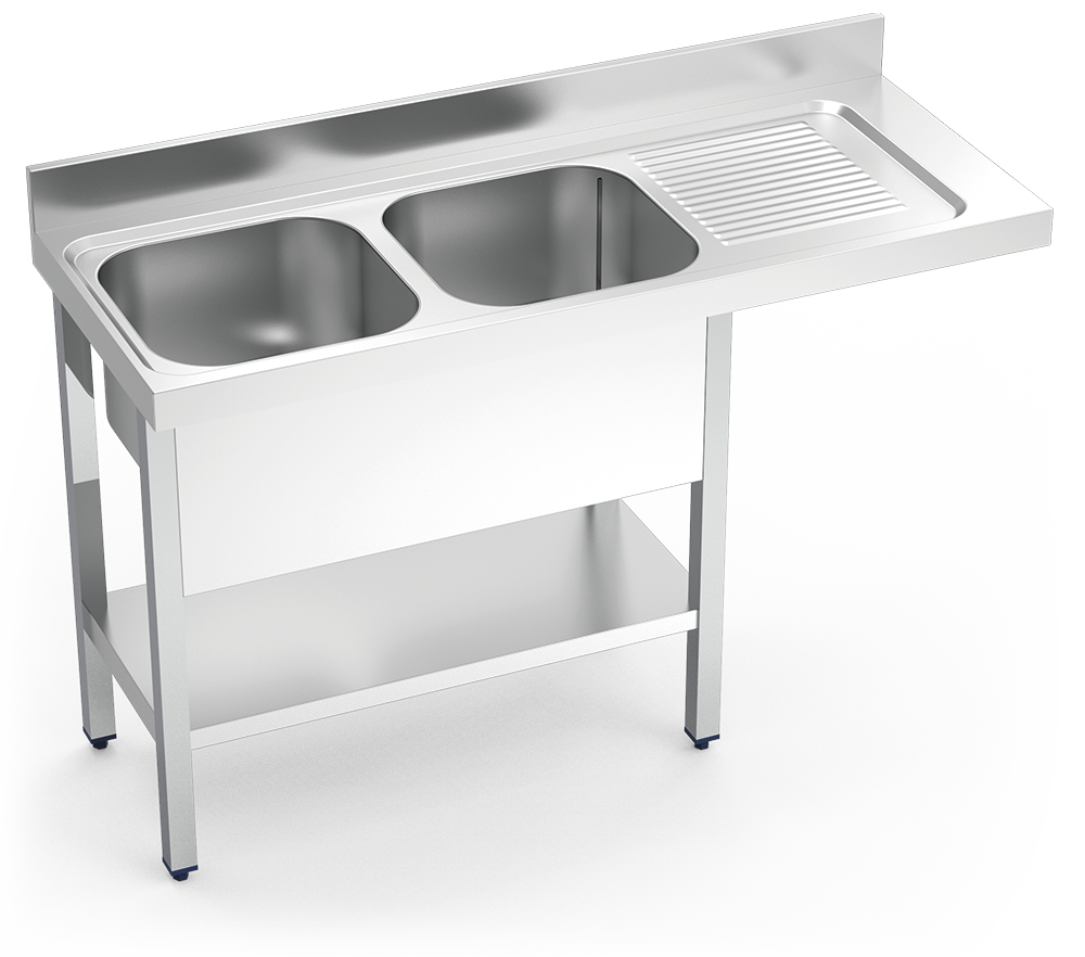 [054226] Fregadero inox para lavavajillas serie 700 2 cubetas 1 escurridor derecha