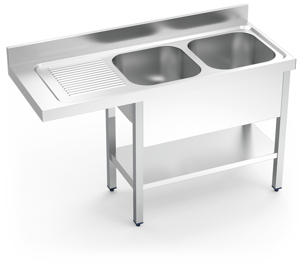 [054228] Fregadero inox para lavavajillas serie 700 2 cubetas 1 escurridor izquierda