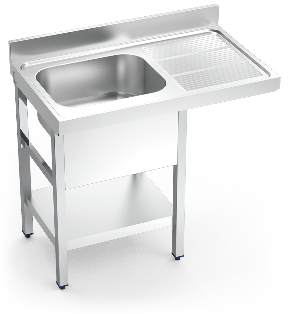 [054214] Fregadero inox para lavavajillas serie 600 1 cubeta 1 escurridor derecha