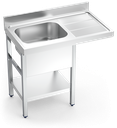 Fregadero inox para lavavajillas serie 600 1 cubeta 1 escurridor derecha