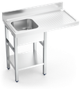 Fregadero inox para lavavasos serie 550 1 cubeta 1 escurridor derecha