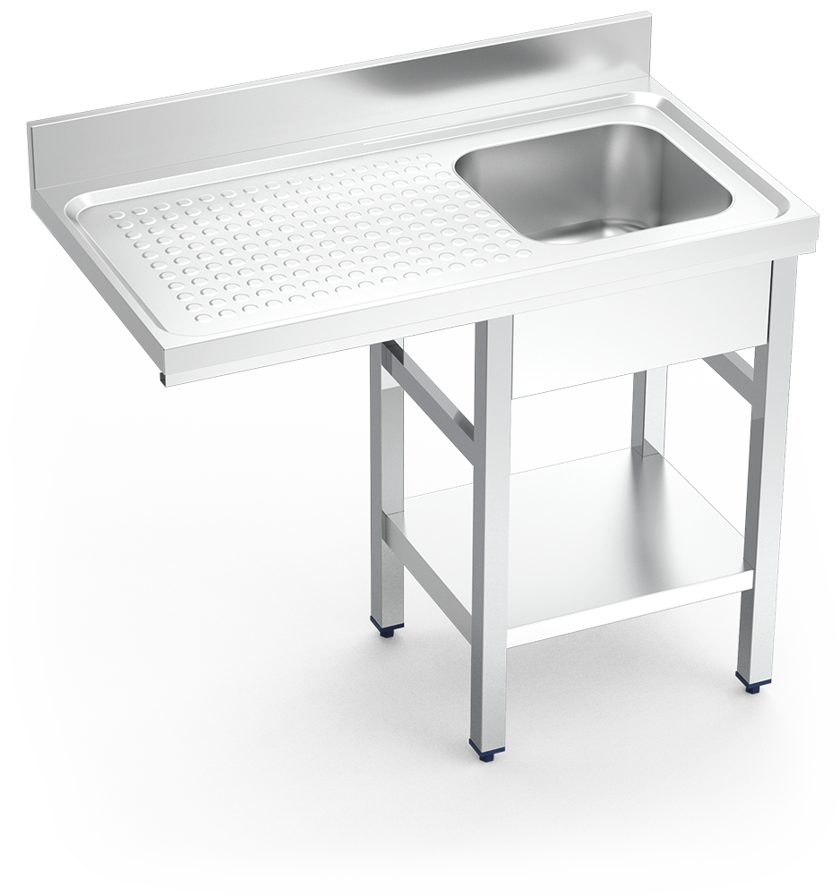 [054232] Fregadero inox para lavavasos serie 550 1 cubeta 1 escurridor izquierda