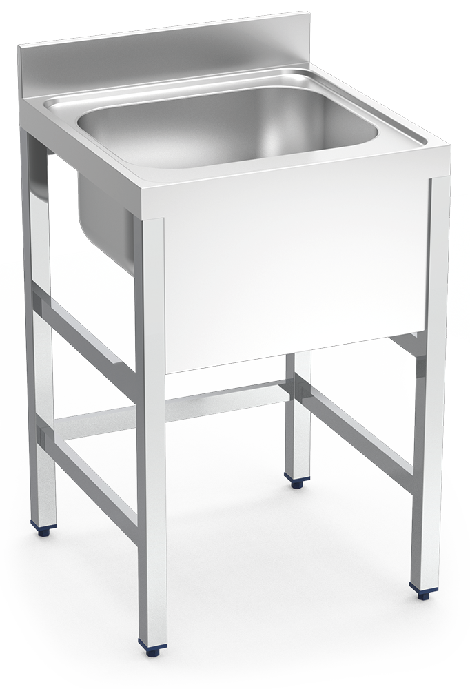 [054802] Fregadero inox con soporte sin entrepaño serie 600 1 cubeta