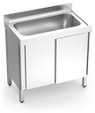 Fregadero inox con puertas correderas serie 700 1 cubeta gran capacidad
