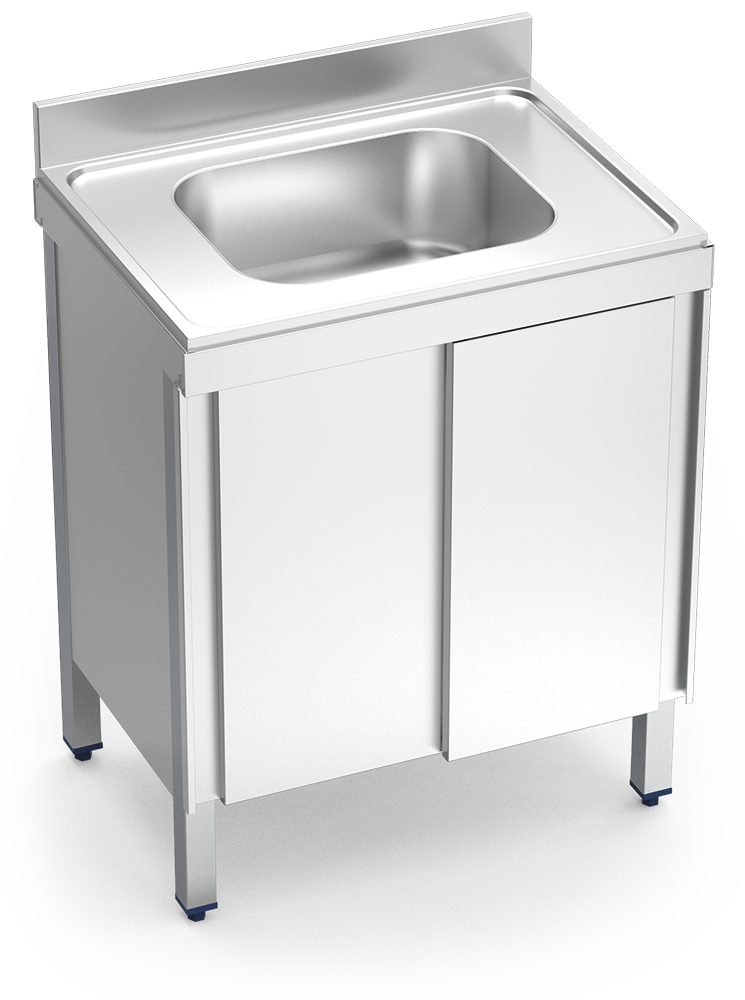 Fregadero inox con puertas correderas serie 600 1 cubeta