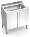 Fregadero inox con puertas abatibles serie 600 1 cubeta gran capacidad