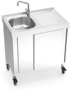 Fregadero portátil automático agua fría y escurridor derecha