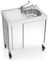 Fregadero portátil automático agua fría y caliente y escurridor izquierda