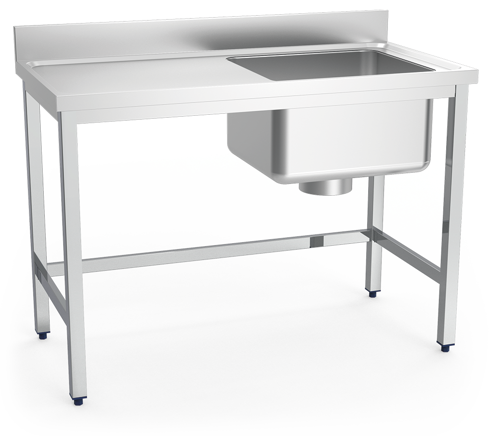 [076204] Fregadero inox especial para escayolas cubeta a derecha