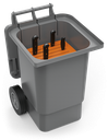 Contenedor para transporte de cuchillos con ruedas
