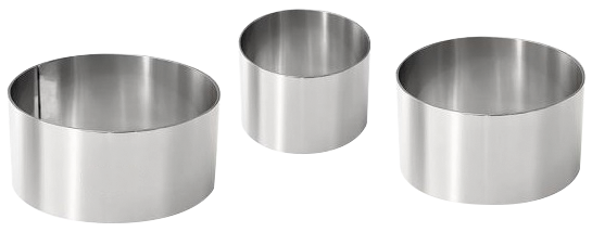 [440064] Conjunto de 3 aros de emplatar en acero inox