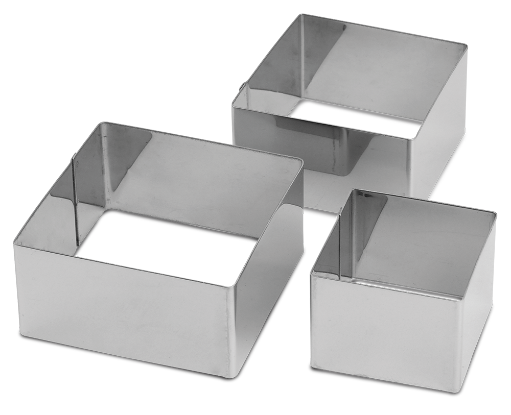 Moldes cuadrados de acero inoxidable