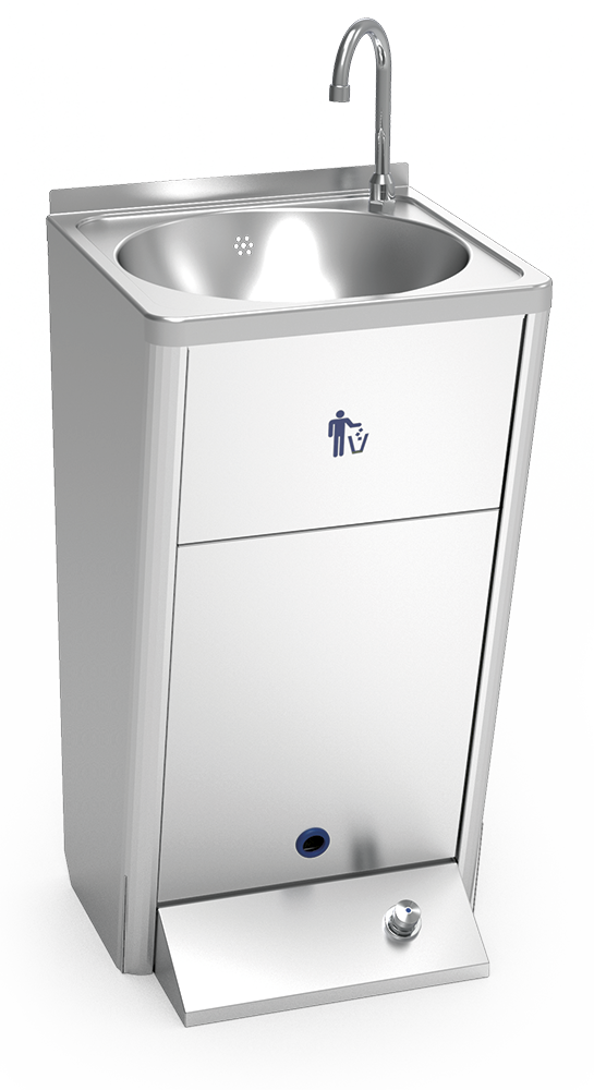 [061468] Lavamanos registrable autónomo eléctrico con batería un pulsador agua fría