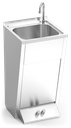 Lavamanos registrable con pedestal doble pulsador agua fría y caliente