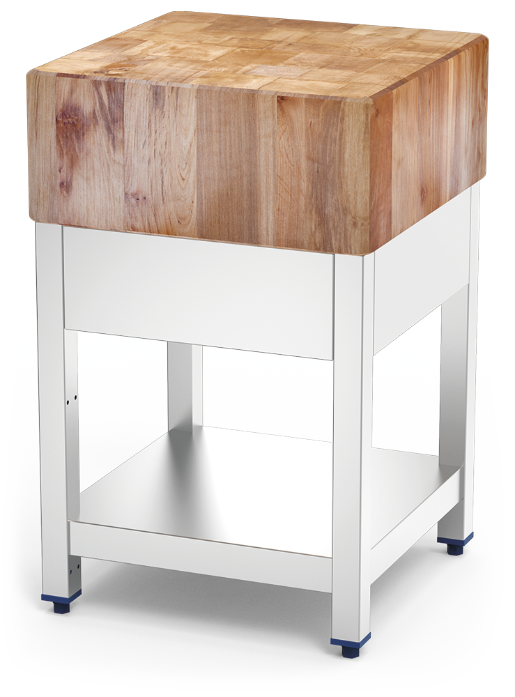 [031102] Tajo de troceo con madera de abedul con faldón y entrepaño
