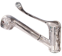 Grifo de sobremesa, monomando codo,  2 aguas y ducha extensible