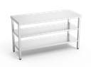 Mesa inox central con 2 entrepaños