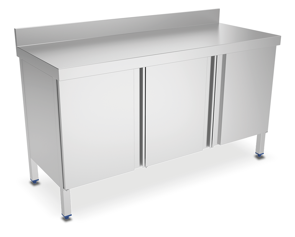 [074002] Mesa mural *inox amb portes abatibles