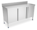 Mesa mural inox con puertas abatibles