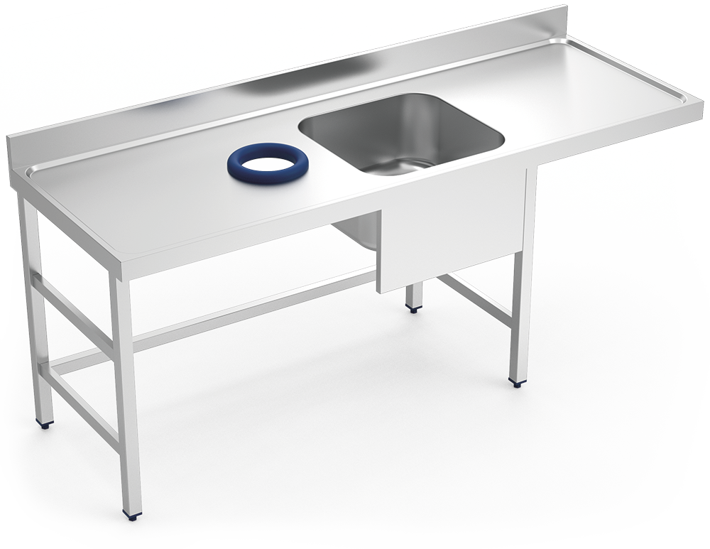 [074436] Mesa mural *inox de prerentada 1 cubeta dreta