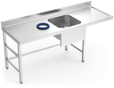 Mesa mural *inox de prerentada 1 cubeta dreta