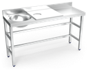 Mesa de preparació i rentada *inox 1500 mm blanca 1 forat cubeta esquerra