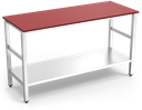 Mesa central amb *entrepaño placa de cocció de polietilè vermell