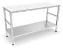 Mesa central amb *entrepaño placa de cocció de polietilè blanc