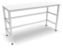 Mesa central con encimera de polietileno blanco