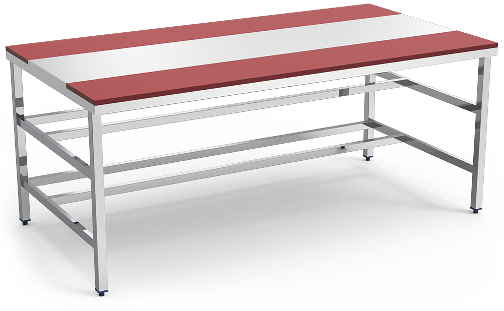 Mesa de despiece roja