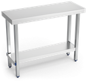 Mesa inox profesional plegable con entrepaño