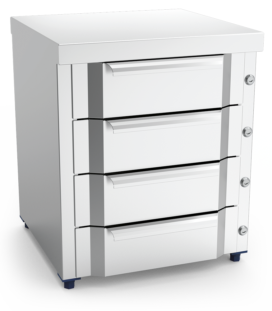 Box modular inox con cuatro cajones