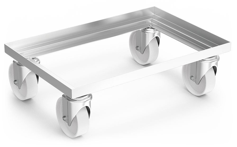 [081010] Plataforma rodante acero inoxidable Euronorm 600x400