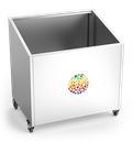 Expositor de frutas y verduras inox con ruedas