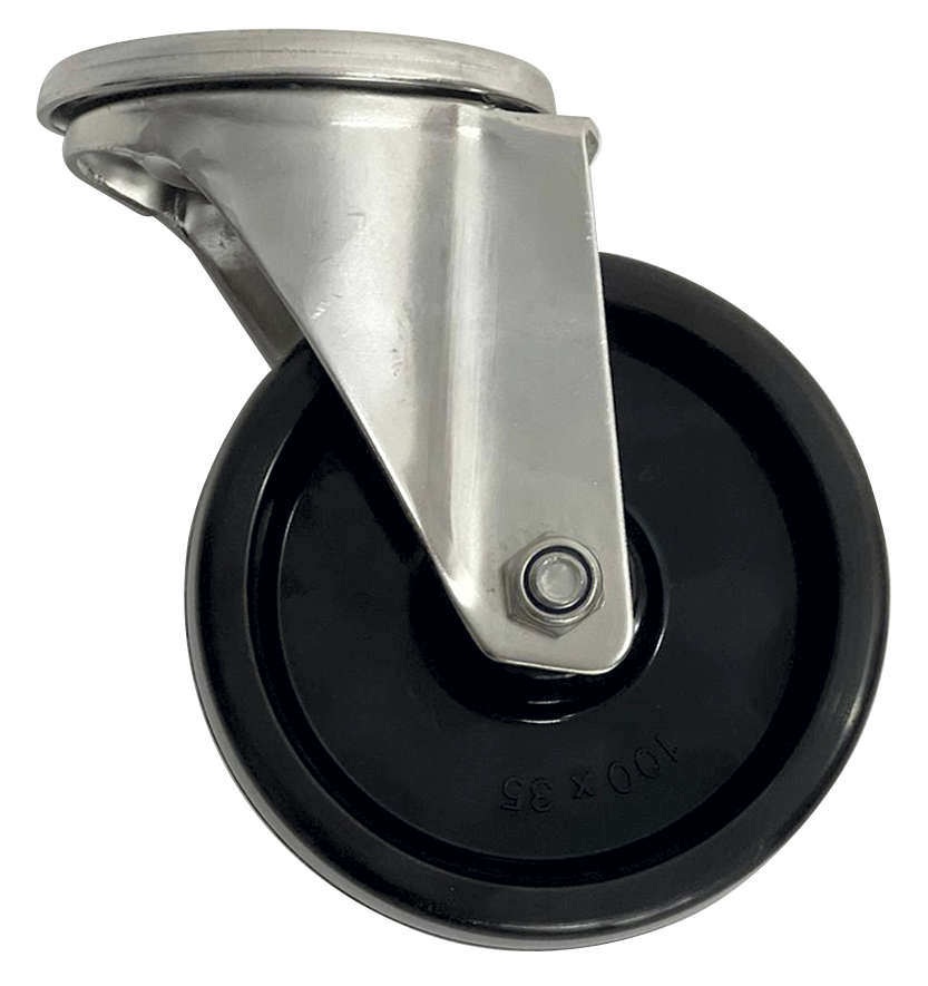 Rueda anticalórica en acero inoxidable ø100 mm.